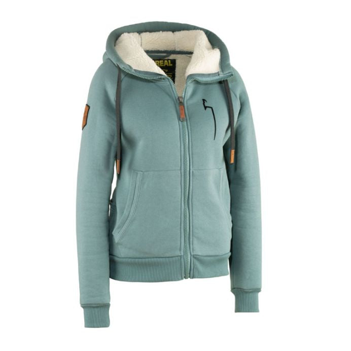Dog Handler Winter Hoodie for Women, blue-lagoon (aqua-green)