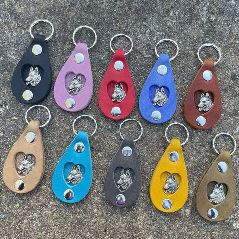 MALY Key Chain Leather with German Shepherd
