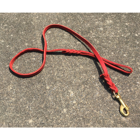 Schweikert Soft Leather Leash, 11mm 1m (3ft 4in) with handle, red