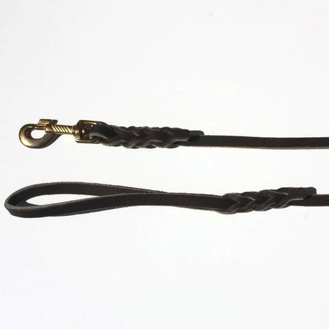 Schweikert Soft Leather Leash, 11mm 2.43m (8ft) with handle, black