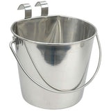 Stainless Steel Flat Sided Pail, bucket with handle and hook(s)