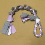 Puppy Tug made of Fleece and Cord with Rabbit Fur, various colors