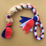 Puppy Tug made of Fleece and Cord with Rabbit Fur, various colors