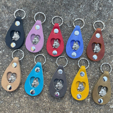 Key Chain Leather with German Shepherd