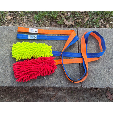Legacy K9 Puppy Toy, Shammy tug, Microfiber with long line