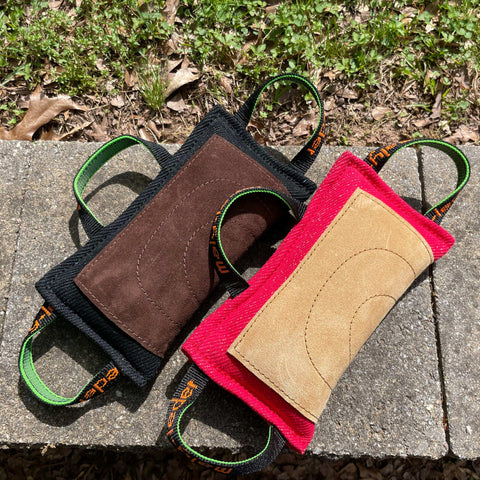 MALY Small Bite Pillow with 3 handles, French Linen with leather, Soft