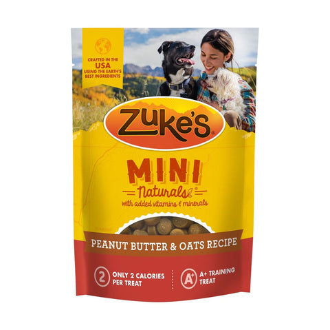 Zuke's Mini Naturals Training Treats Peanut Butter & Oats Recipe 6oz