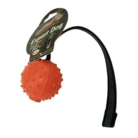Schweikert Solid Rubber Ball on a suregrip strap, orange