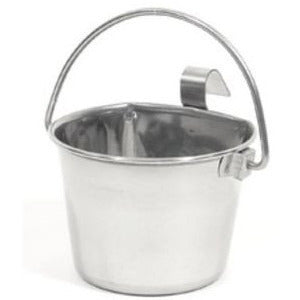 Stainless Steel Flat Sided Pail, bucket with handle and hook(s) – CANIS  CALLIDUS Quality Dog Supplies from Europe
